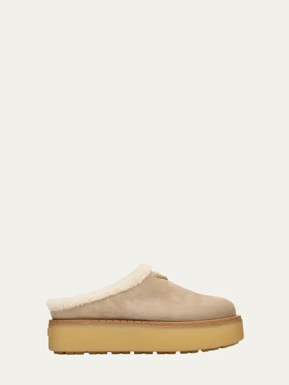 Prada Shearling Platform Mules Beige Cream 36 - Picture 6 of 9